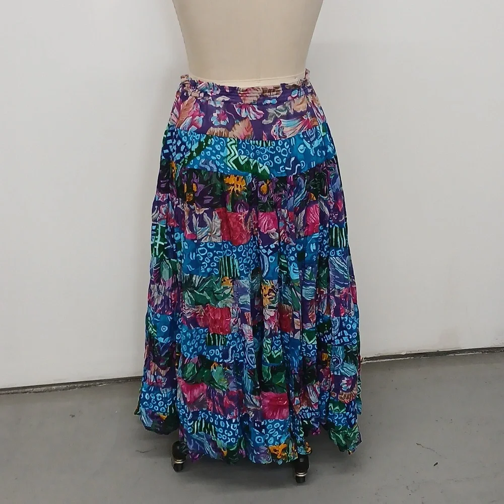 Vintage Sunbelt Sportswear Drawstring Floral Patterned Skirt / One Size